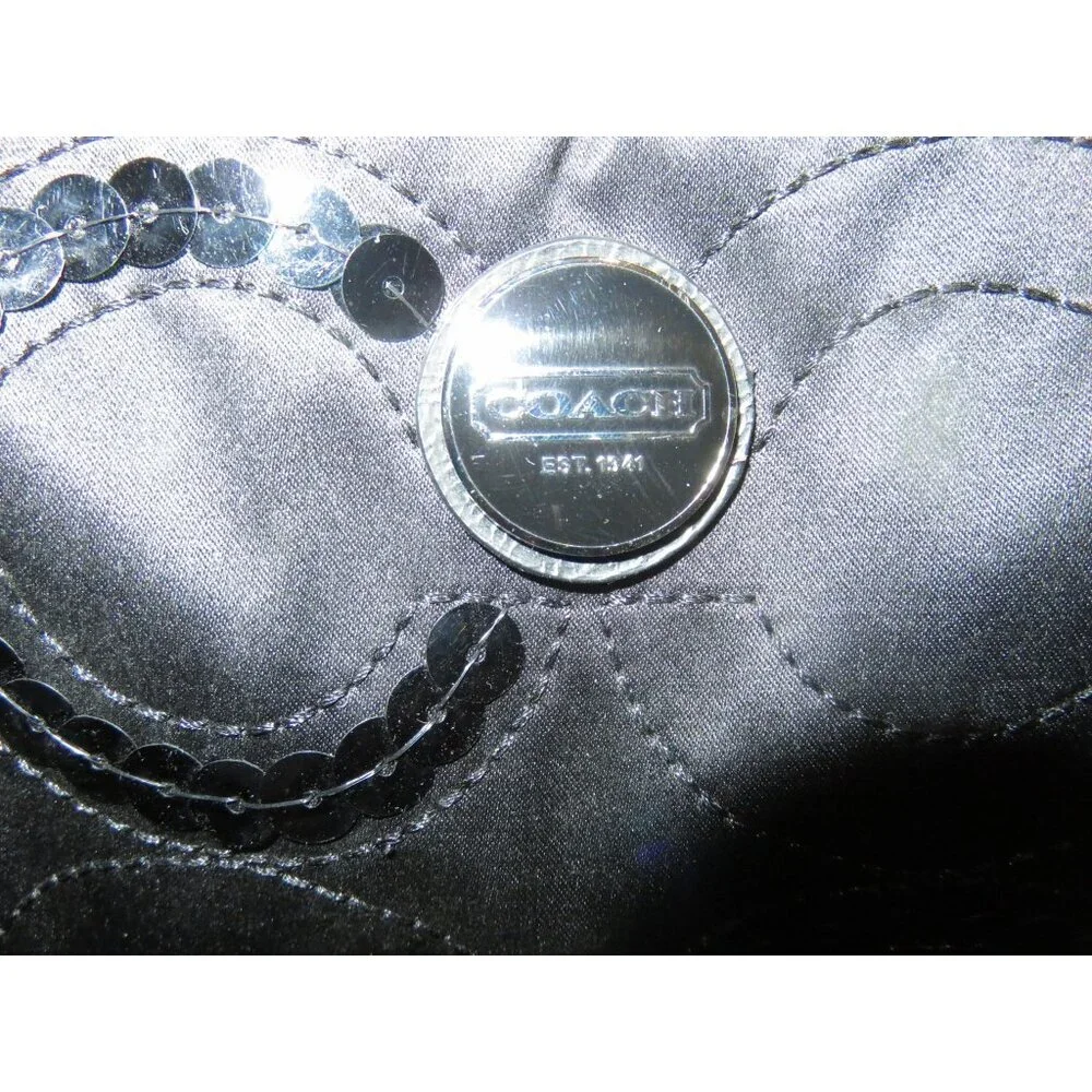 Coach 2013 Signature C Sequin Canvas Embellished Tote Bag in  classic black
